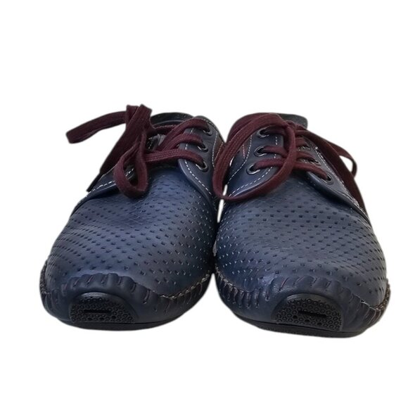 Pikolinos Mens Jerez Perforated Lace Up Leather Sneakers in Blue Azul, Size 41/8 - Picture 3 of 10